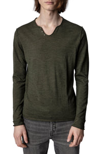 Pull Monastir en laine mérinos - Kaki