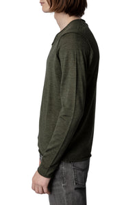 Pull Monastir en laine mérinos - Kaki