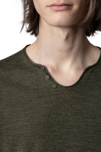 Pull Monastir en laine mérinos - Kaki