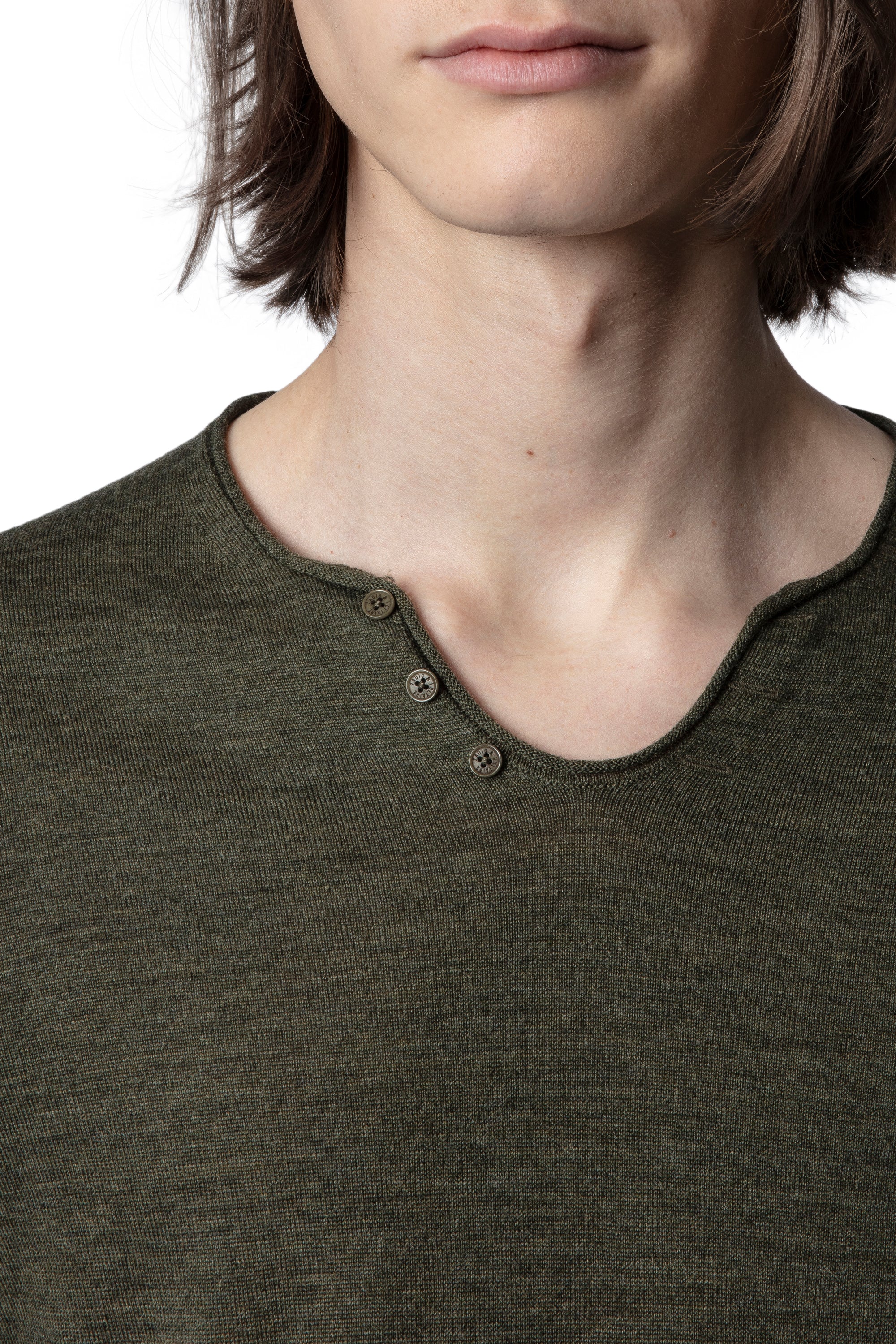 Pull Monastir en laine mérinos - Kaki