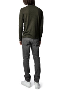 Pull Monastir en laine mérinos - Kaki