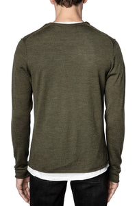 Pull Monastir en laine mérinos - Kaki