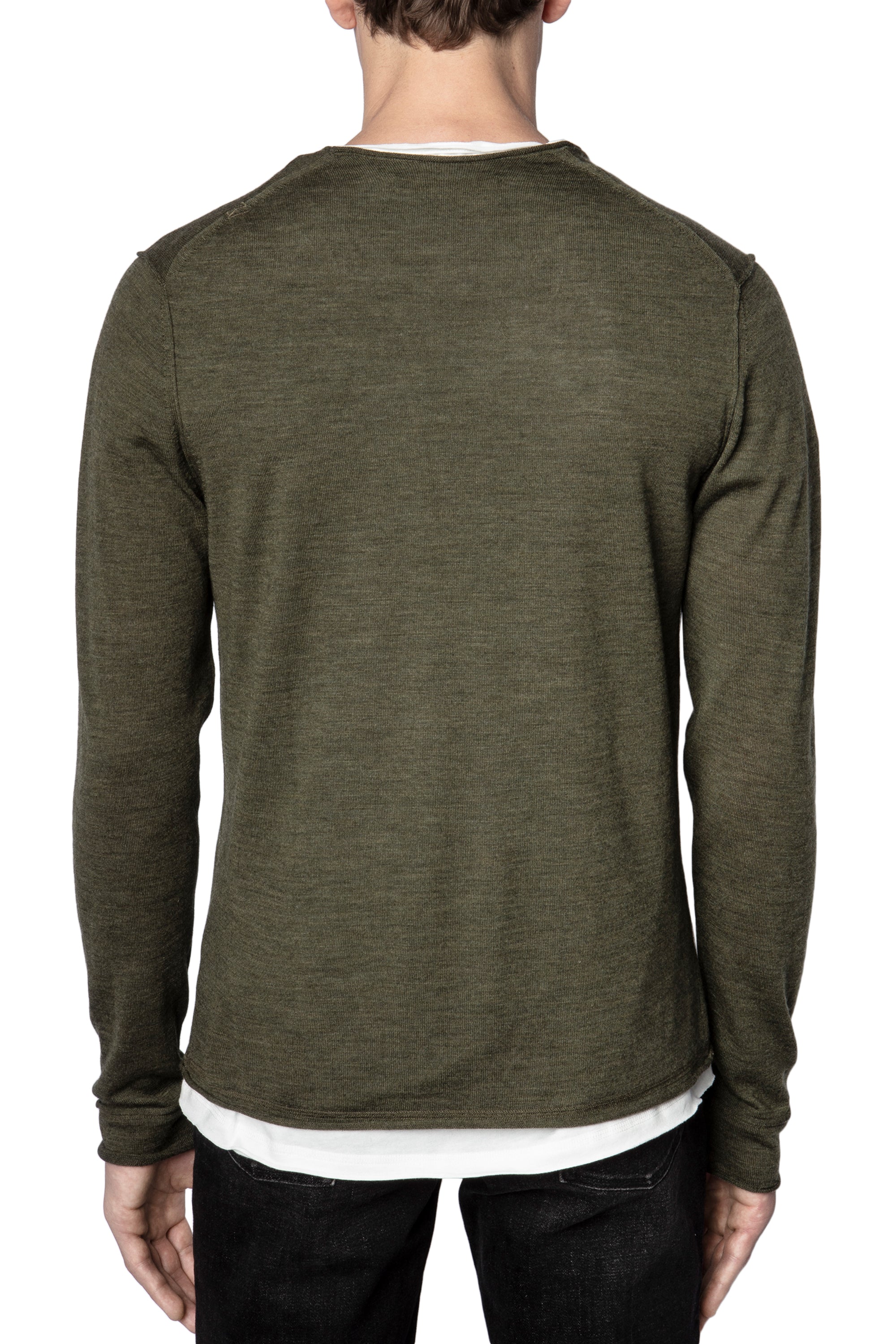 Pull Monastir en laine mérinos - Kaki