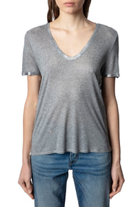 ZHORS LIGNE GRIS CHINE TINO FOIL PERMANENT TEE-SHIRT
