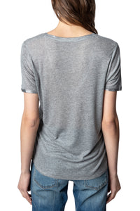 ZHORS LIGNE GRIS CHINE TINO FOIL PERMANENT TEE-SHIRT