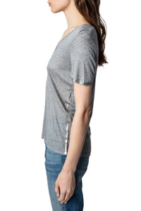 ZHORS LIGNE GRIS CHINE TINO FOIL PERMANENT TEE-SHIRT
