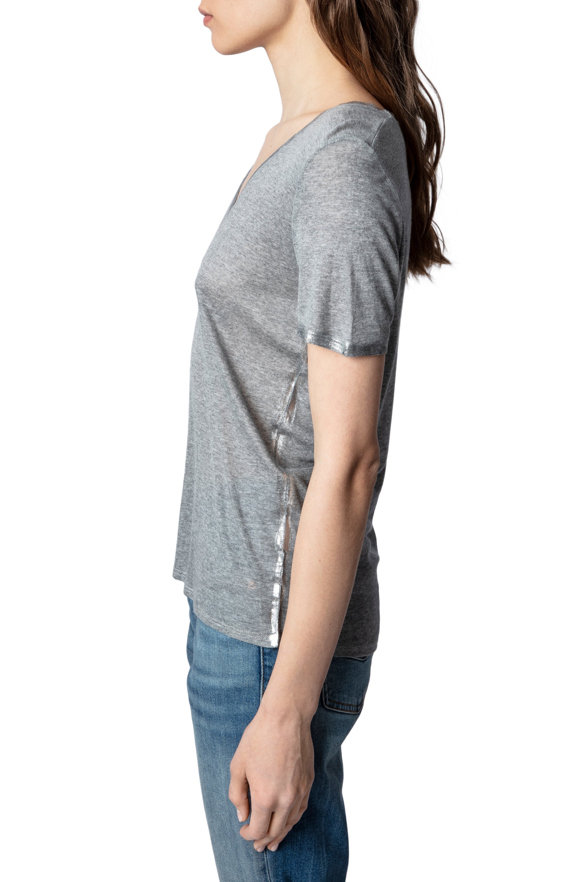 ZHORS LIGNE GRIS CHINE TINO FOIL PERMANENT TEE-SHIRT