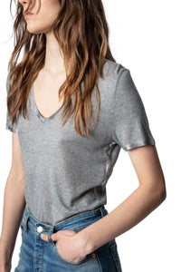 ZHORS LIGNE GRIS CHINE TINO FOIL PERMANENT TEE-SHIRT