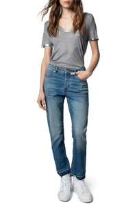 ZHORS LIGNE GRIS CHINE TINO FOIL PERMANENT TEE-SHIRT