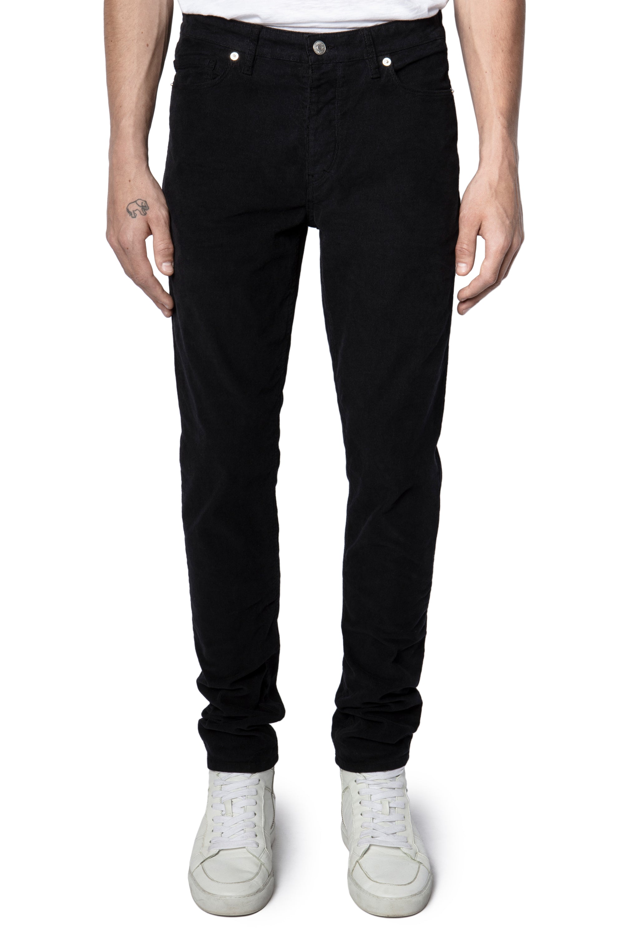 Pantalon David en velours - Noir