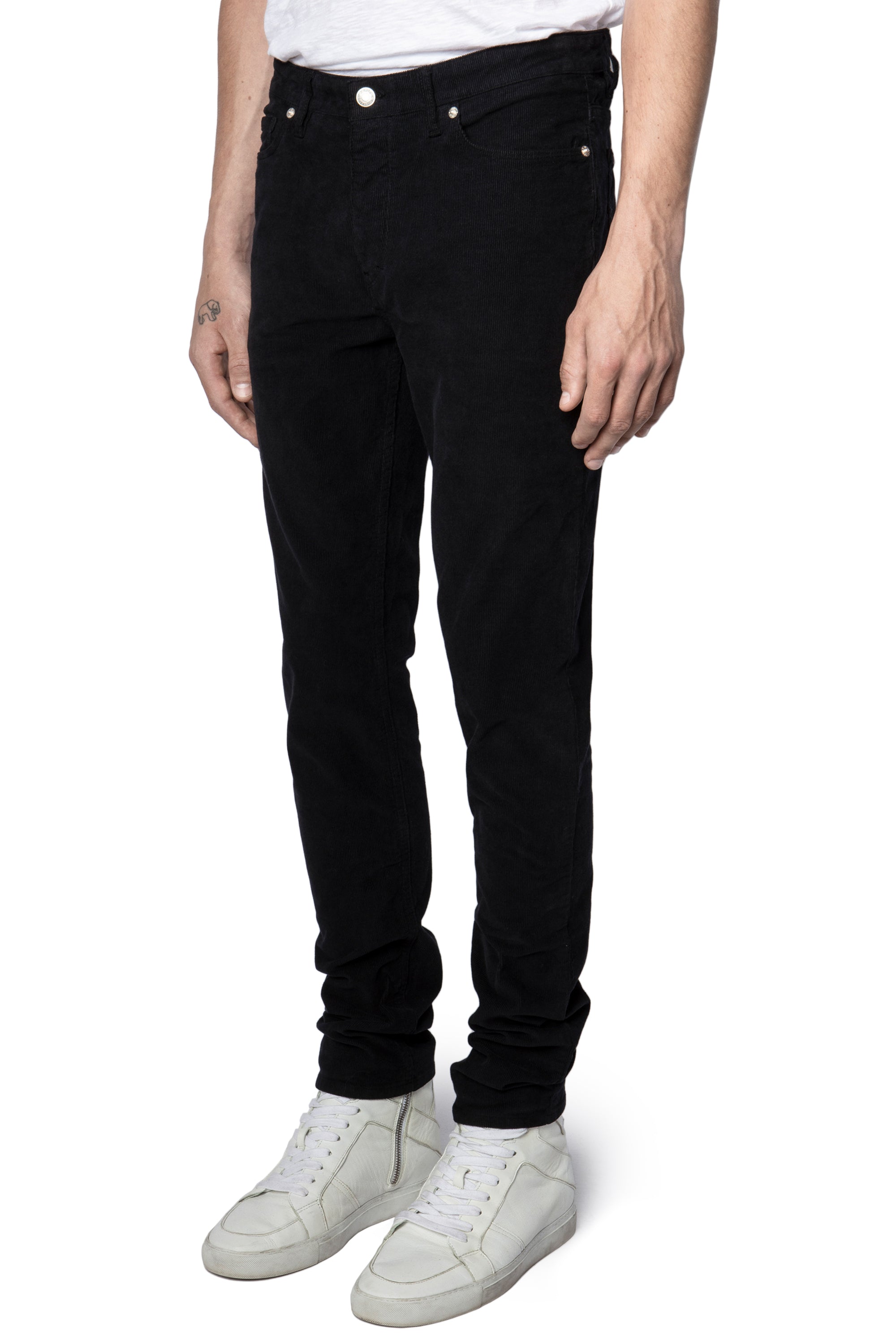 Pantalon David en velours - Noir