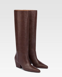Bottes Jane 60 en cuir - Mocha