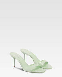 Mules à talons Lidia 70 en cuir verni - Celadon