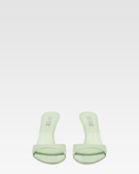 Mules à talons Lidia 70 en cuir verni - Celadon
