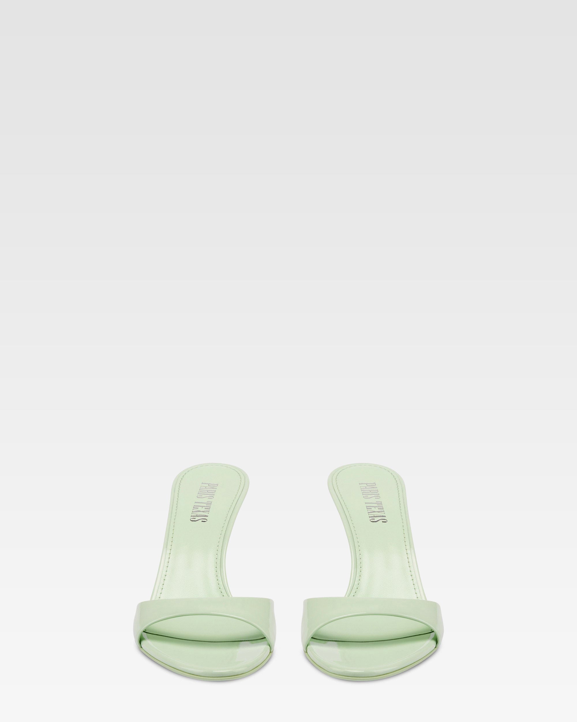 Mules à talons Lidia 70 en cuir verni - Celadon