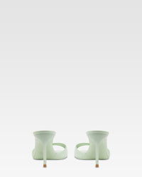 Mules à talons Lidia 70 en cuir verni - Celadon