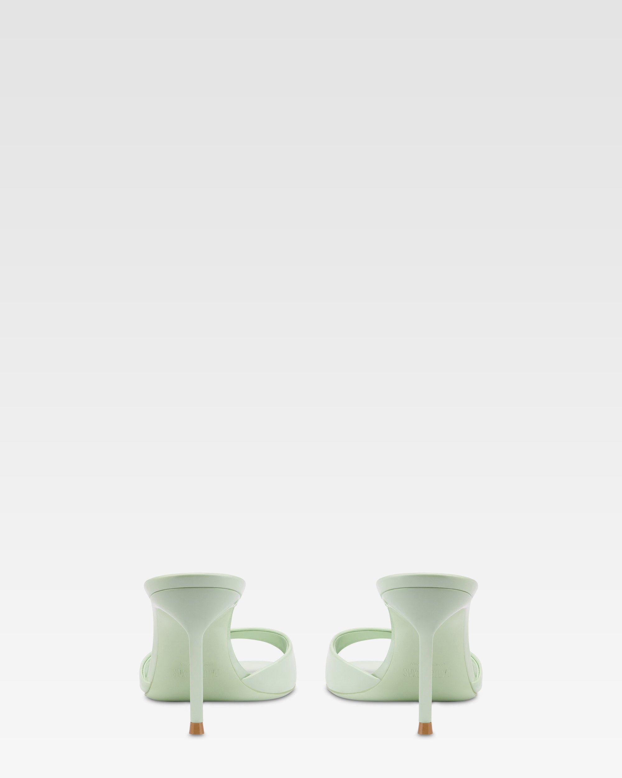 Mules à talons Lidia 70 en cuir verni - Celadon