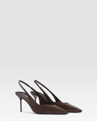 Slingbacks Lidia 70 en daim - Ebano