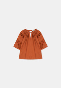 Blouse Pyle à motifs circulaires - Brick