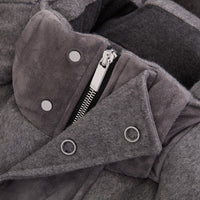 Doudoune longue à empiècem en cachemire - Gris