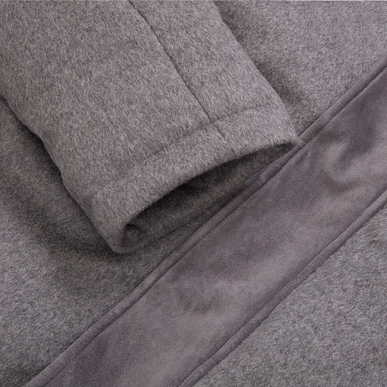 Doudoune longue à empiècem en cachemire - Gris