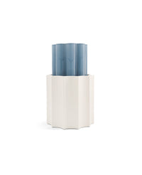 Vase Duetto - Bleu orage et Blanc