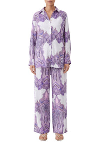 Chemise Paige à boutons imprimée - Amethyst
