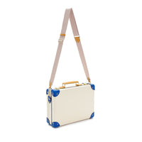 Petit porte-documents Palm Springs - Ivoire & Cobalt & Or