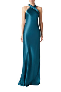 Pandora Satin Maxi Gown - Peacock