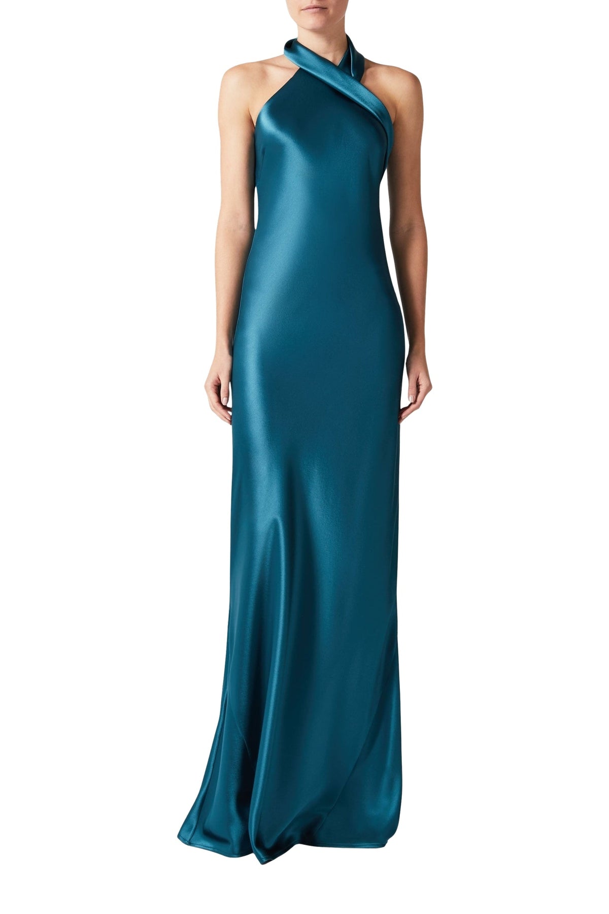 Pandora Satin Maxi Gown - Peacock