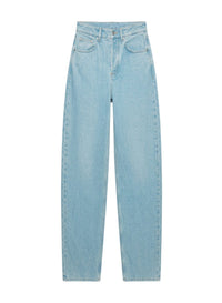 MEDIUM BLUE // blue laced-up wide-leg jeans