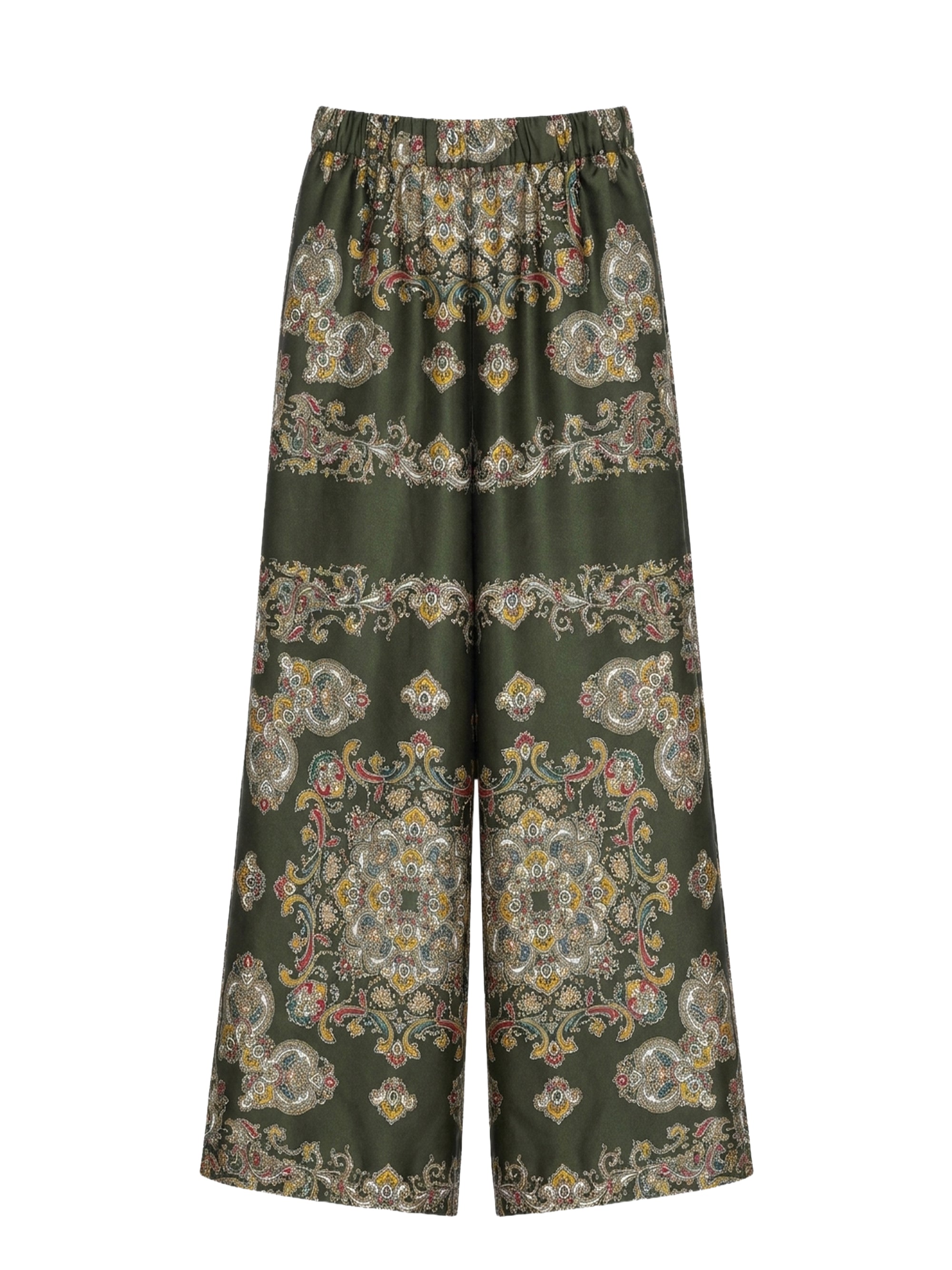 Pantalon avec élastique à la taille - Verde Fantasia