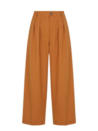 Pantalon lisse avec élastique à la taille - Ocra