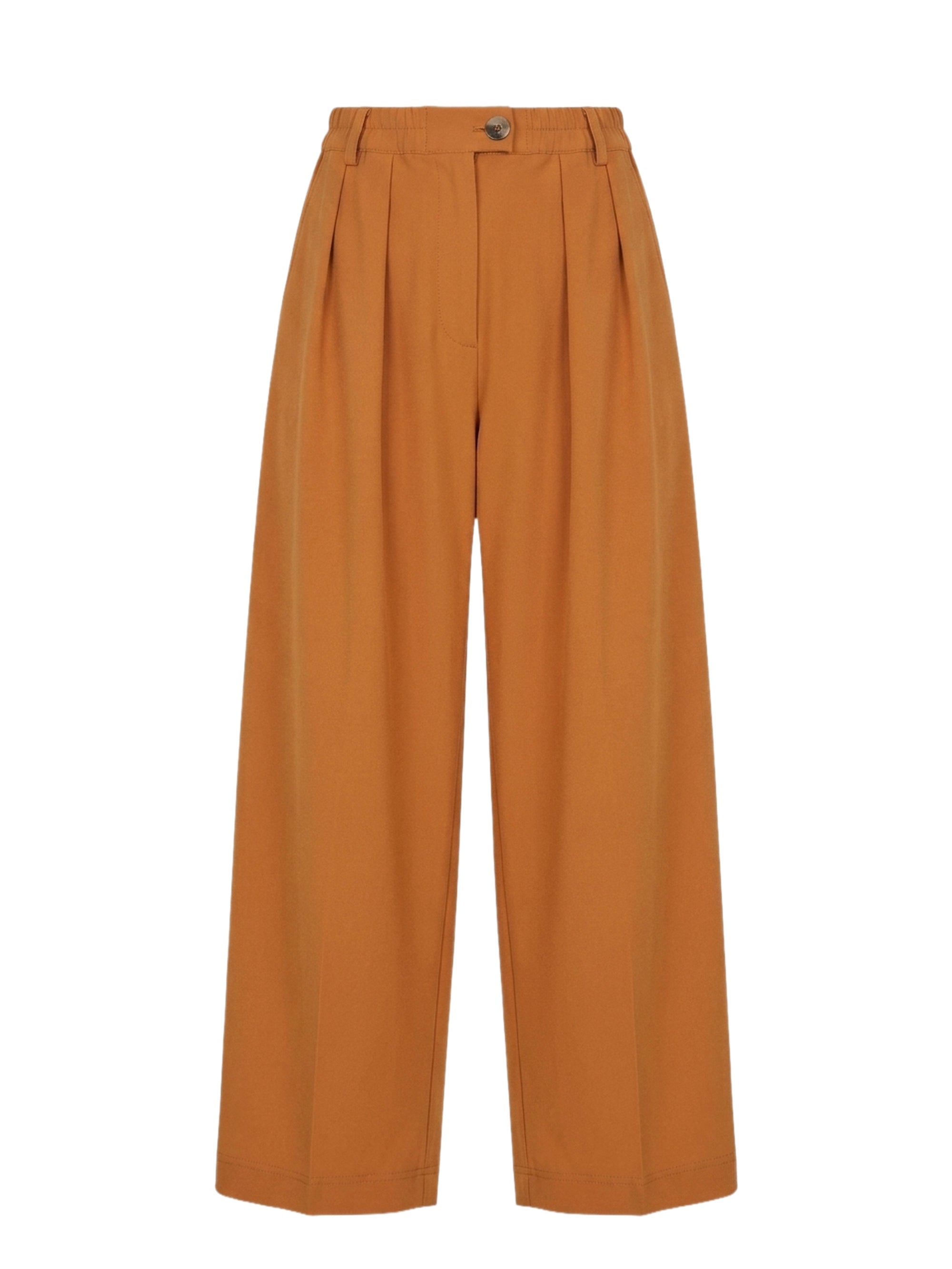 Pantalon lisse avec élastique à la taille - Ocra