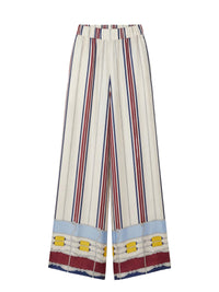Pantalon large en soie - Avorio Fantasia