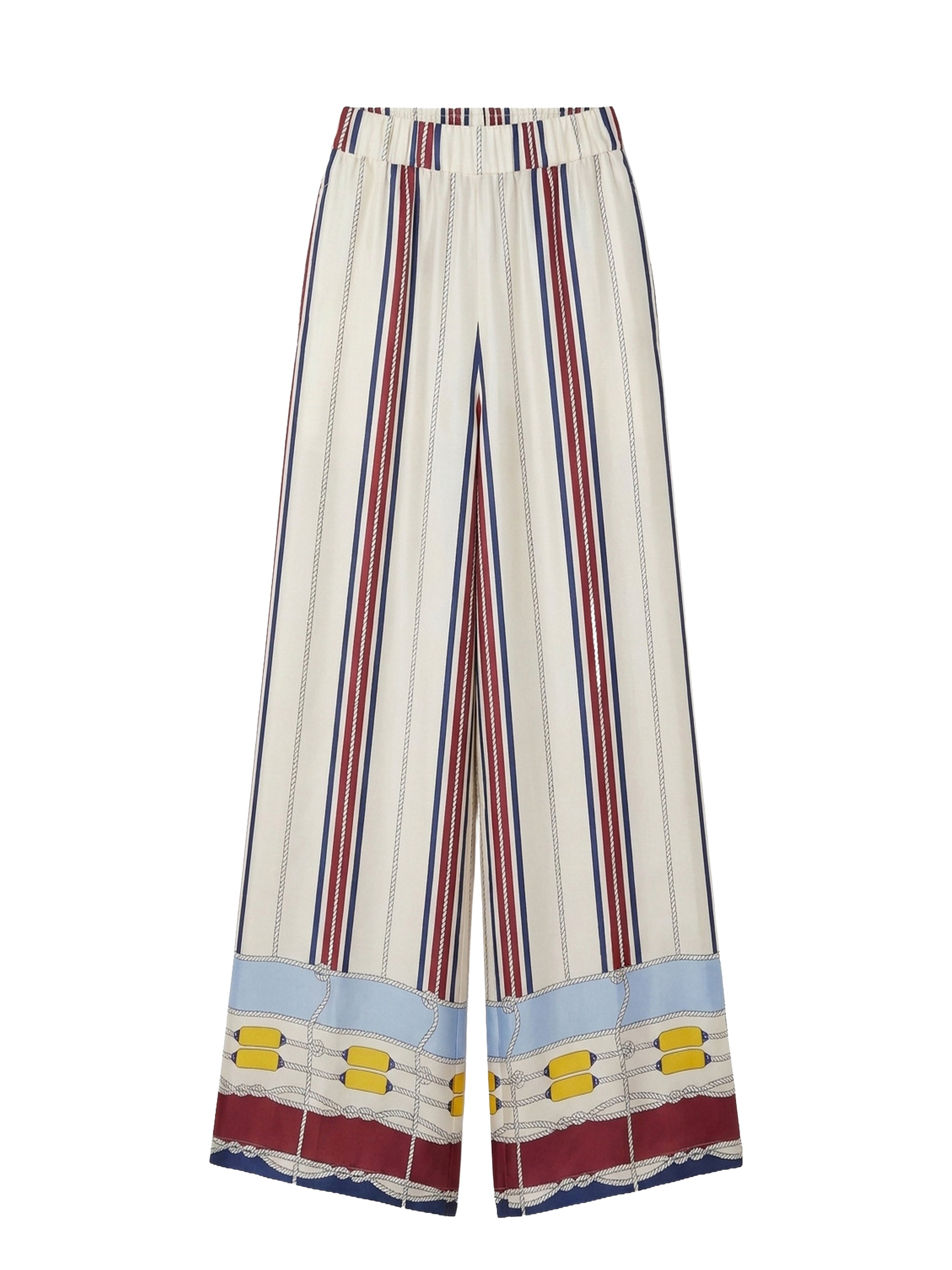 Pantalon large en soie - Avorio Fantasia