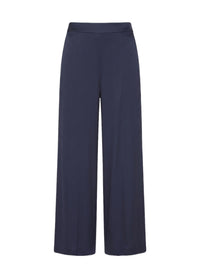 Pantalon palazzo en soie avec élastique - Blu