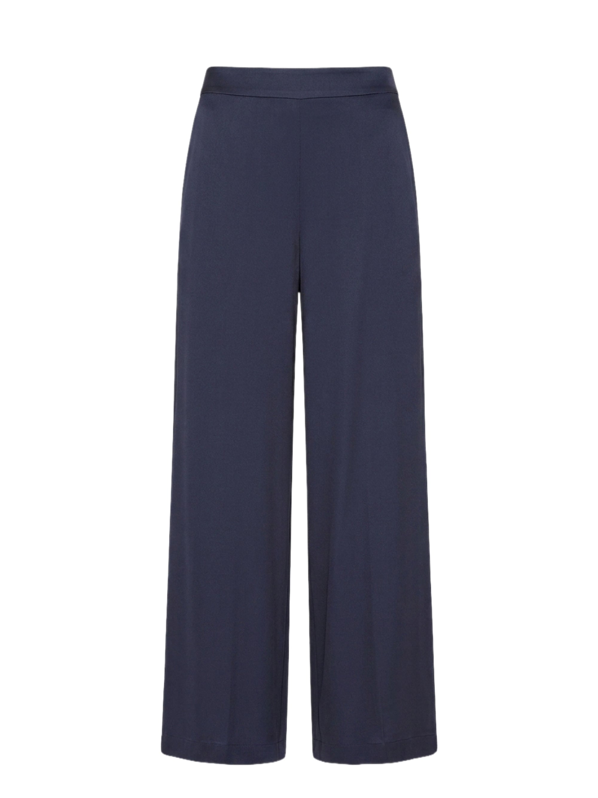 Pantalon palazzo en soie avec élastique - Blu