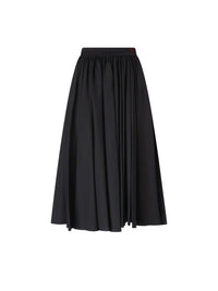 Jupe midi en soie - Nero