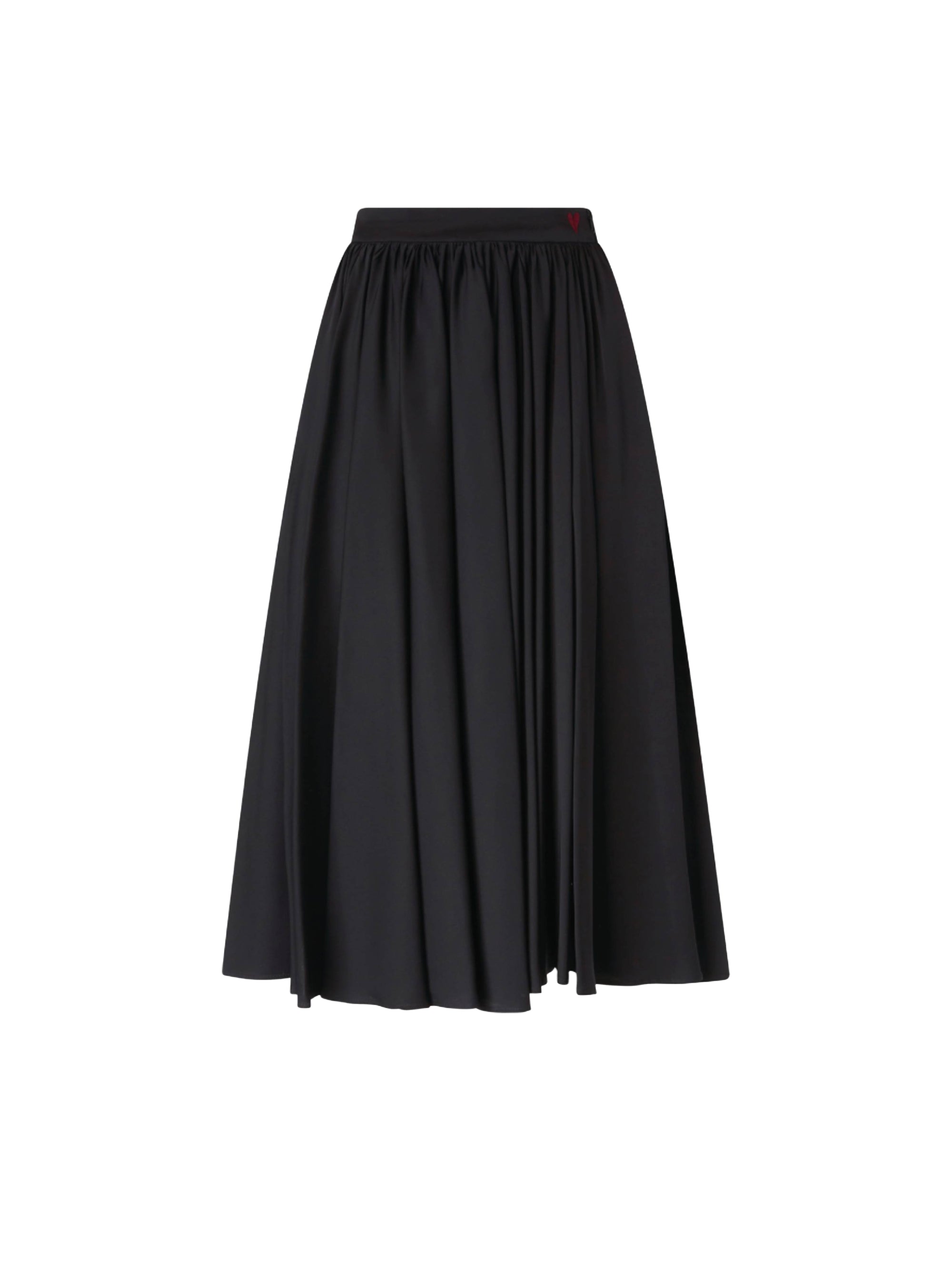 Jupe midi en soie - Nero