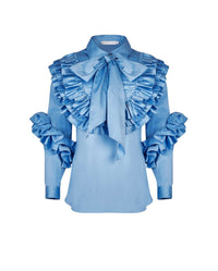 Blouse Pantheon à froufrous - Icy Blue