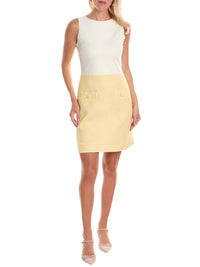 Robe printanière bi-matière - Jaune