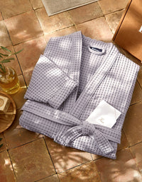 81€ 0QTY _ Peignoir en coton nid d'abeille - Lilas