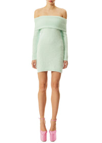 Robe courte Penelope en angora - Mint