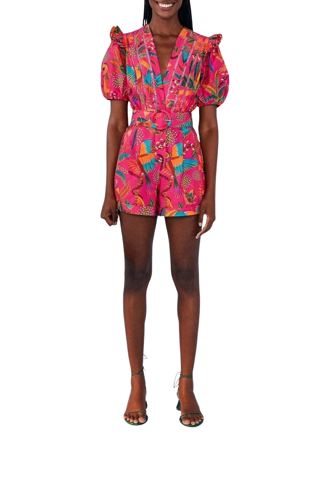 Combi-short Macaw Party en coton - Rose
