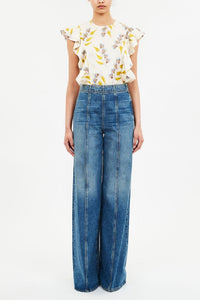 Top Botanical sans manches en soie - Infinite Flower