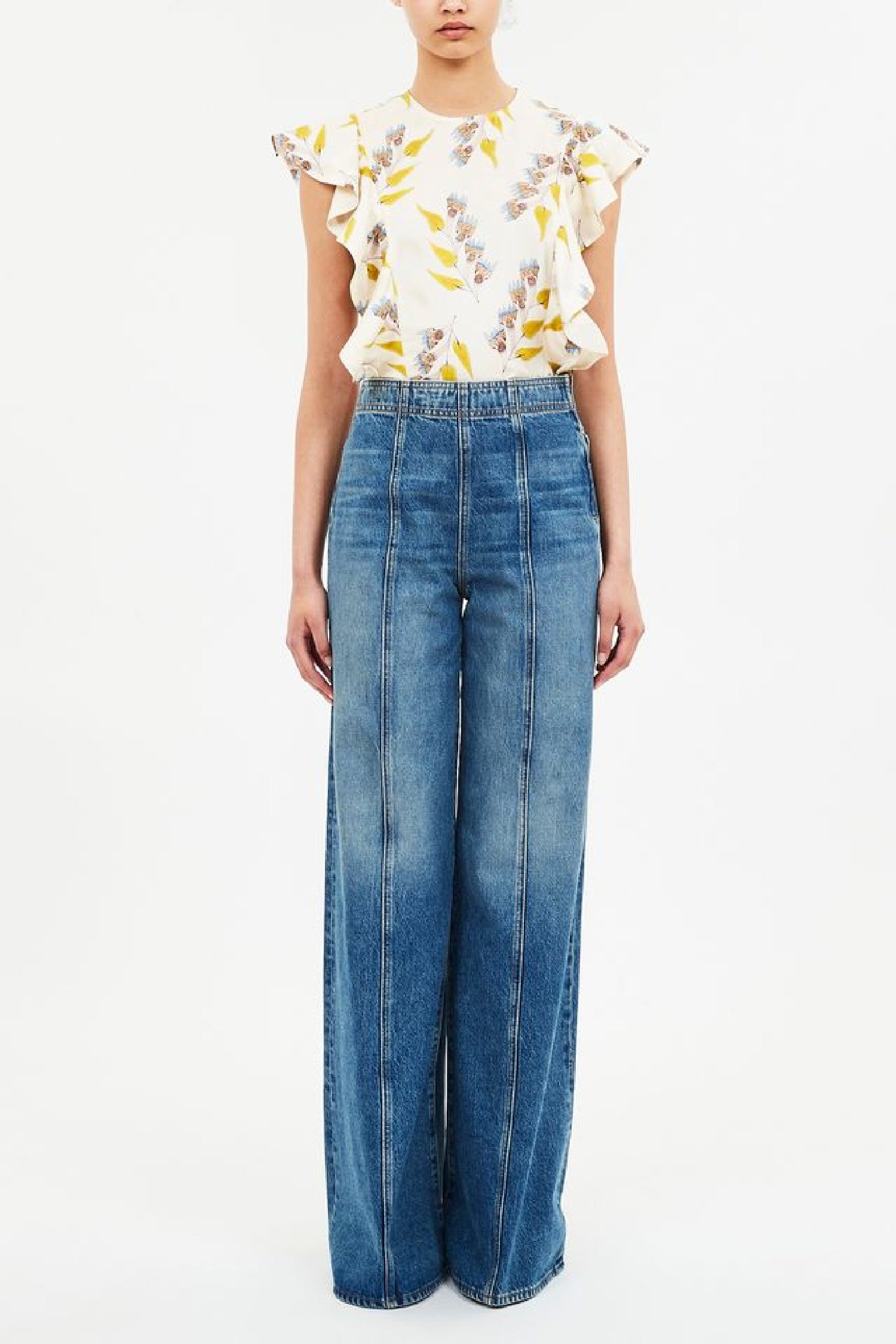 Top Botanical sans manches en soie - Infinite Flower