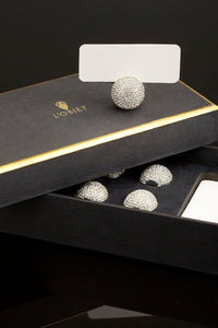 Lot de 6 porte-cartes de table avec cristal plaqué - Gold