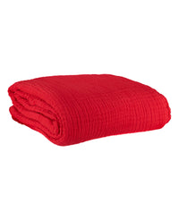 Plaid Copertina L en gaze de coton - Rouge
