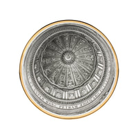 Cupola San Pietro porcelain plate - Gold & Black & White